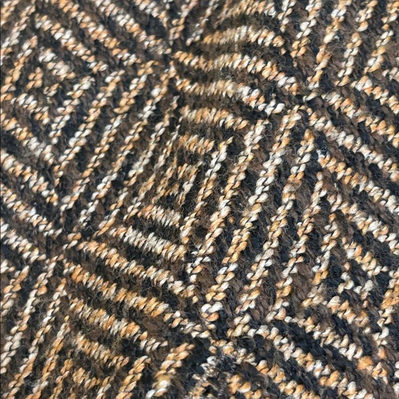 Free People Brown Metallic Patricia Pea Coat Chevron Tweed Peplum Ruffle Jacket - Picture 14 of 15